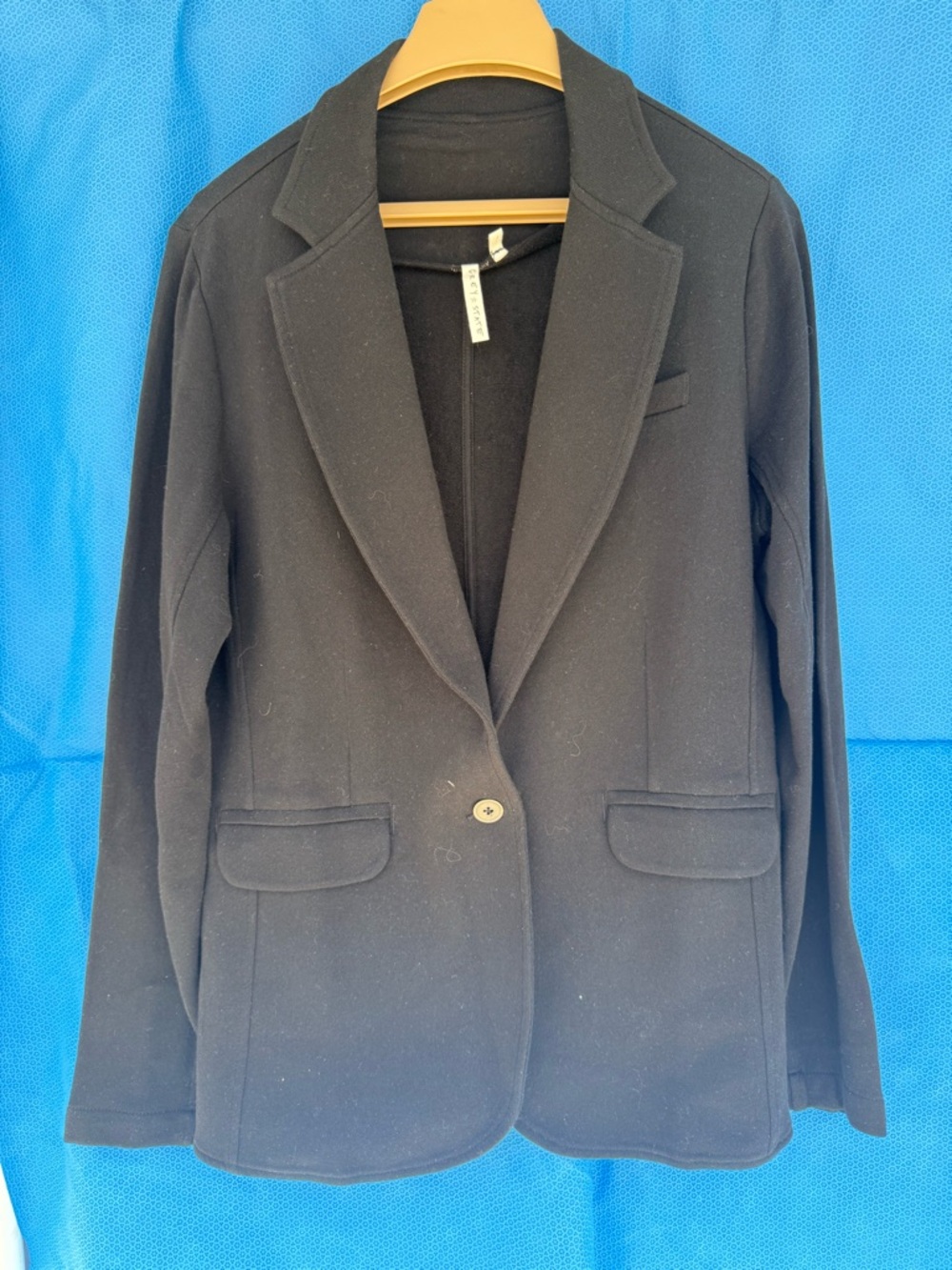 Grey State Black Single-Button Notch Lapel Blazer